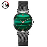 Green Dial Quartz Ultra-thin Women Watch