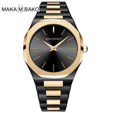 Gold Black Square Women Watches