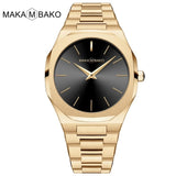 Gold Black Square Women Watches