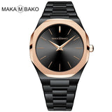Gold Black Square Women Watches