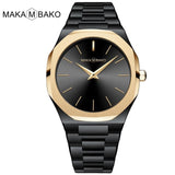 Gold Black Square Women Watches
