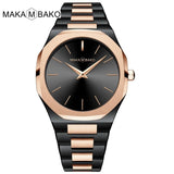 Gold Black Square Women Watches