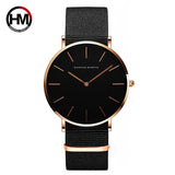 Quartz Watch Leather Strap Nylon
