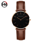 Quartz Watch Leather Strap Nylon