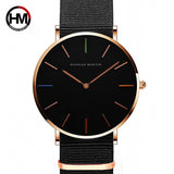 Men Quartz Black Nylon Sport Watch