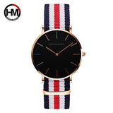 Men Quartz Black Nylon Sport Watch