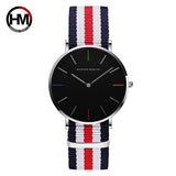 Men Quartz Black Nylon Sport Watch