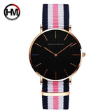 Men Quartz Black Nylon Sport Watch