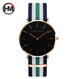 Men Quartz Black Nylon Sport Watch