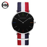 Men Quartz Black Nylon Sport Watch