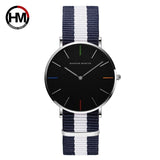 Men Quartz Black Nylon Sport Watch