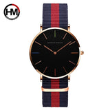 Men Quartz Black Nylon Sport Watch