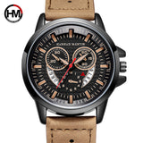 Men's Sport Breathable Leather Military Fashion Watch