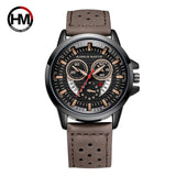 Men's Sport Breathable Leather Military Fashion Watch