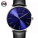 Leather Quartz Blue Watch