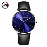 Leather Quartz Blue Watch