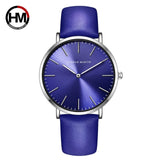 Leather Quartz Blue Watch