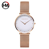 Hannah Martin Women Waterproof Watch Rose Gold