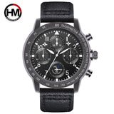 Military Sport Leather Brown Clock