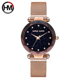 Rhinestones Magnet Mesh Women Watch