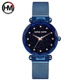 Rhinestones Magnet Mesh Women Watch